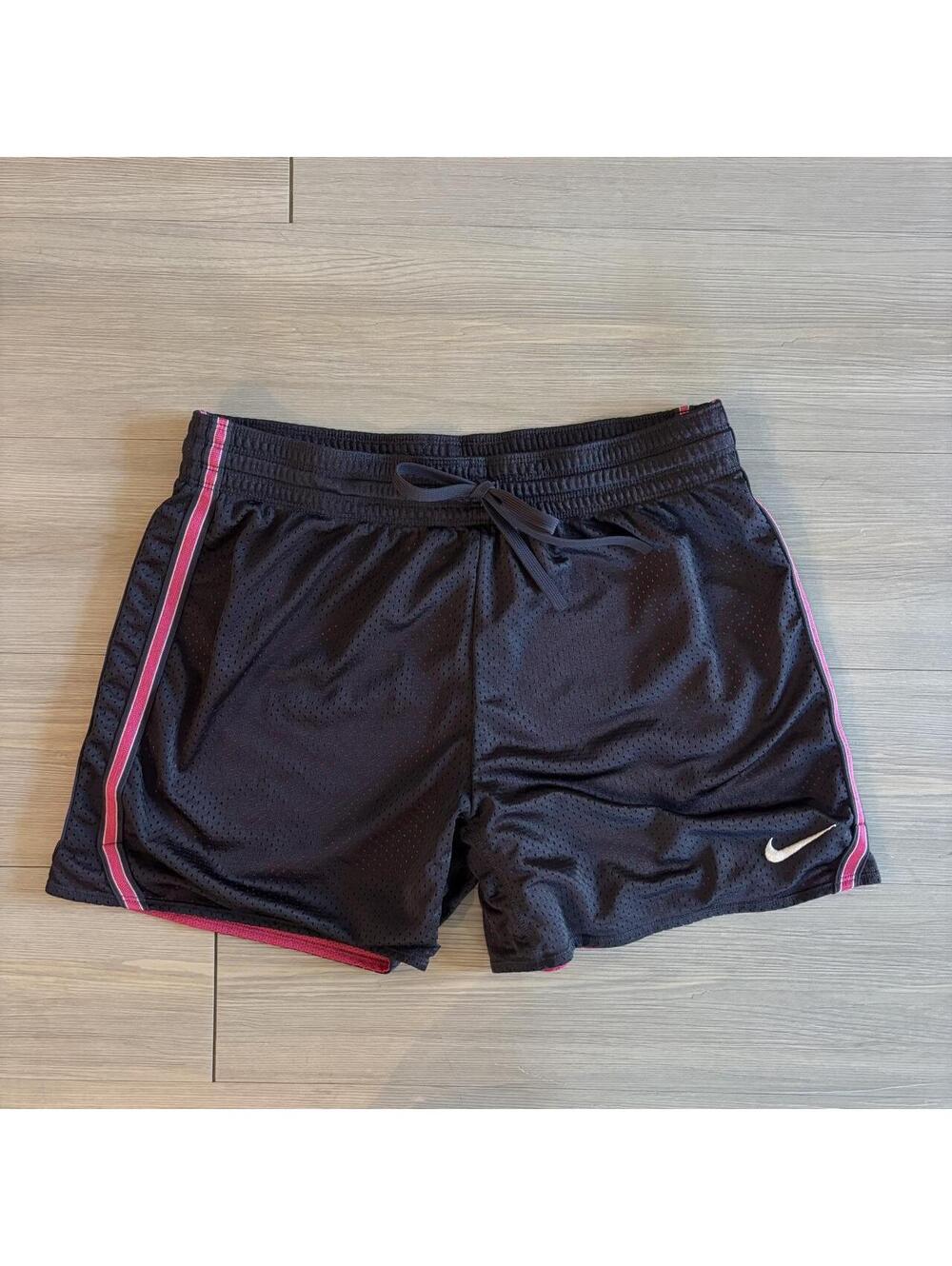 Nike Dri-FIT Mesh Reversible Basketball Shorts Medium Black Pink Y2K BIN D